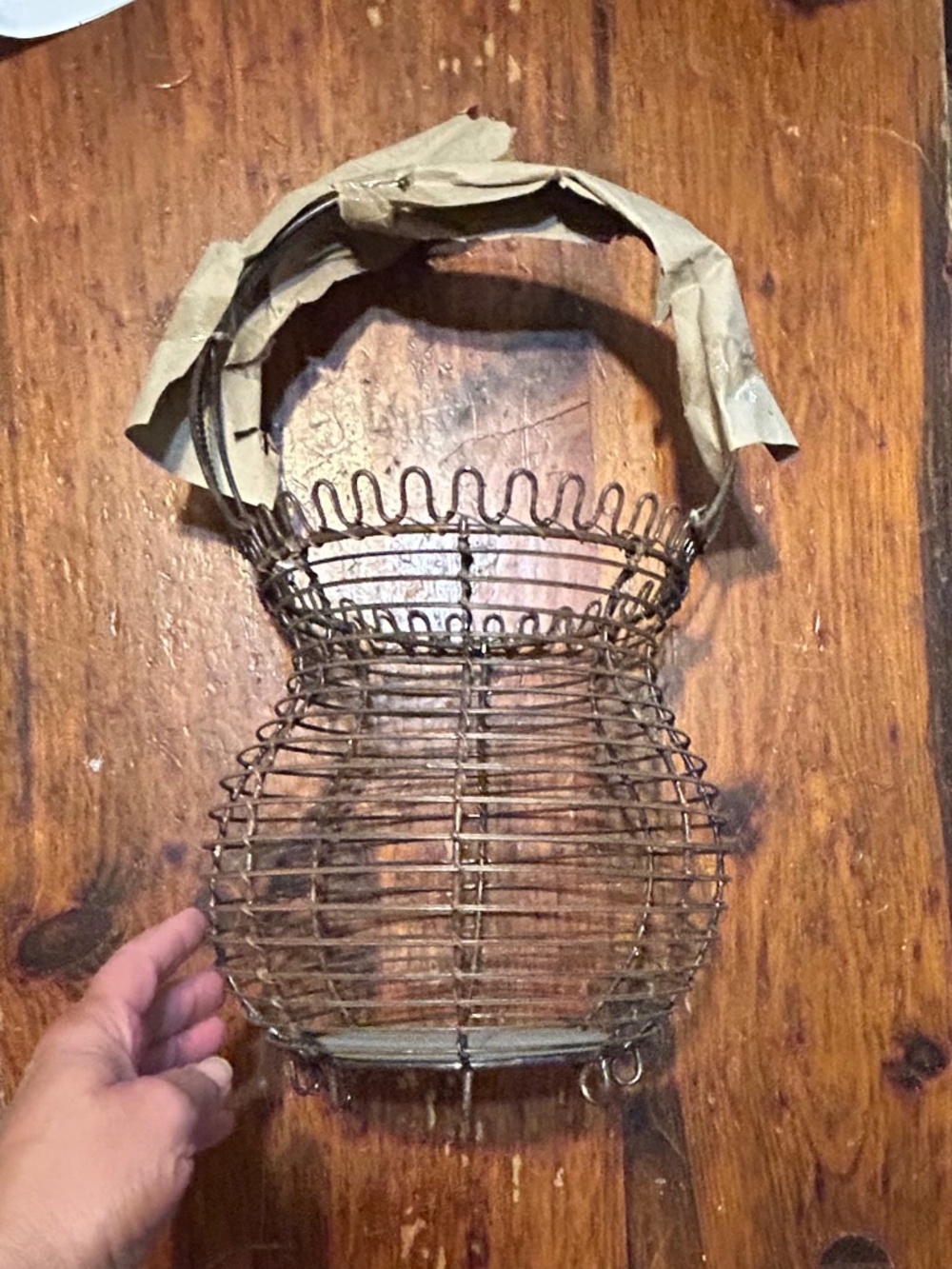 Rustic Wire Basket With Handle